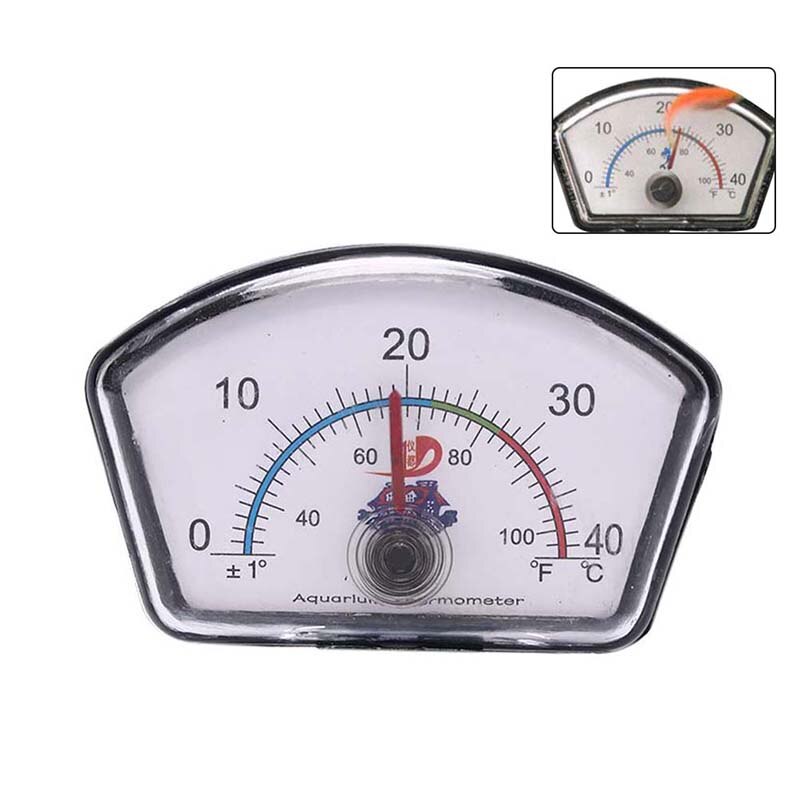 1PCS Fish Tank Aquarium Meter Temperature Control Thermometer Pointer Fish Tank Temperature Dial Submersible Suction Cup