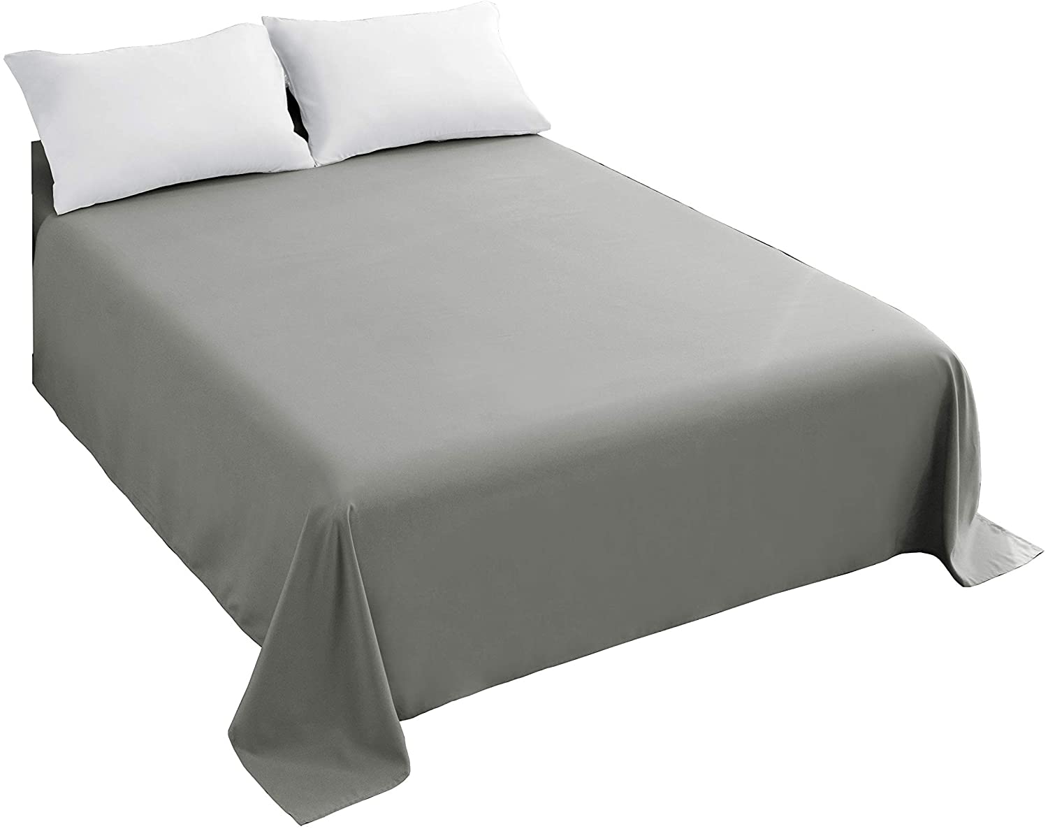 MICROFIBER Bed Sheet Bed King Queen Twin Size Bed Sheets Beds Fabric Single Double Sheet Home Sheets for Bed Flat Bed Sheet: Grey / Queen230x250cm