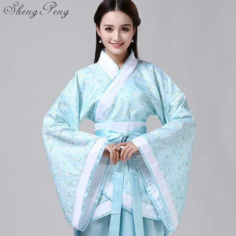 chinese folk dance fairy costume brocade women's classical hanfu costume traditional ancient chinese clothing CC399