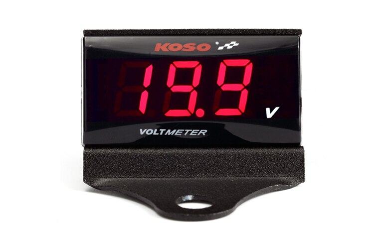 Koso-voltímetro Digital Universal para motocicleta, Mini medidor LED rectangular de voltaje, 12V: bracket redled