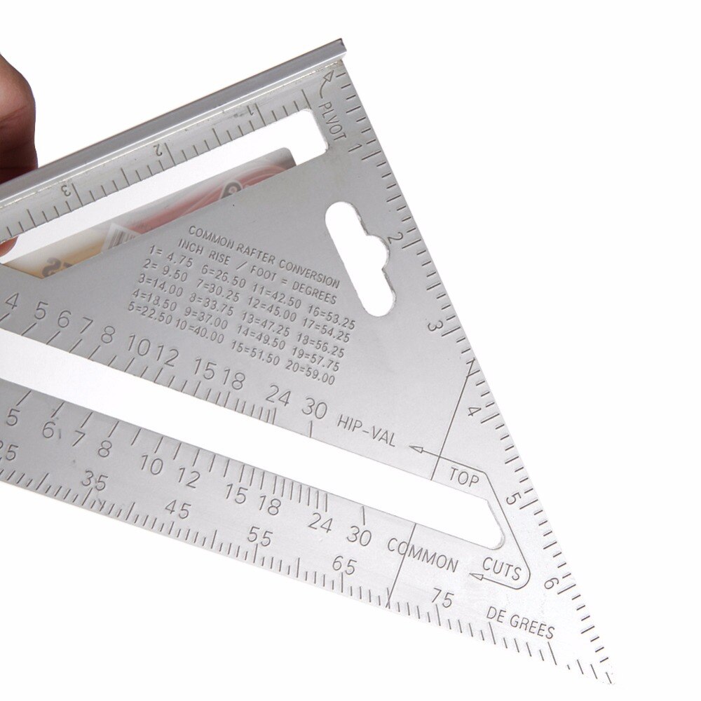 7" Square Carpenter's Measuring Ruler Layout Tool Triangle Angle Protractor