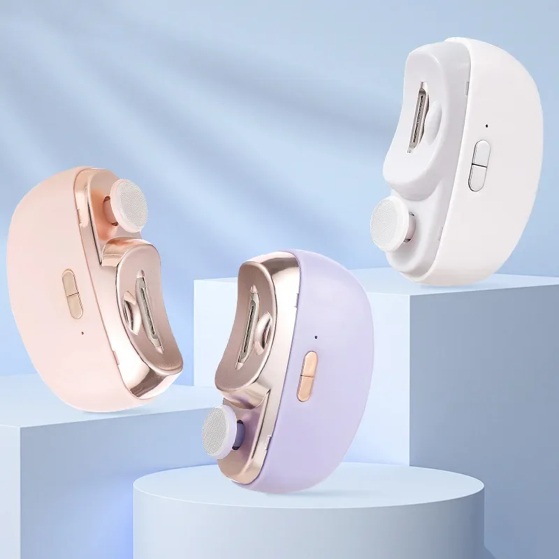 Cortauñas eléctrico para pulir y pulir con cortauñas automático ligero, cortador de uñas recargable, manicura para bebés y adultos