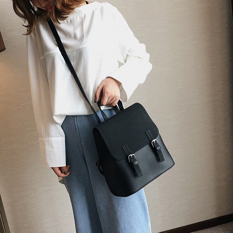 DIDABEAR Leather Small Backpack Women Backpacks Female School Bags for Girls Travel Bag Black Pink Brand