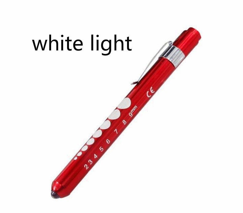 Portable LED Flashlight Work Light First Aid Pen Light Torch Lamp With Pupil Gauge Measurements Nurse Diagnosis: Gray