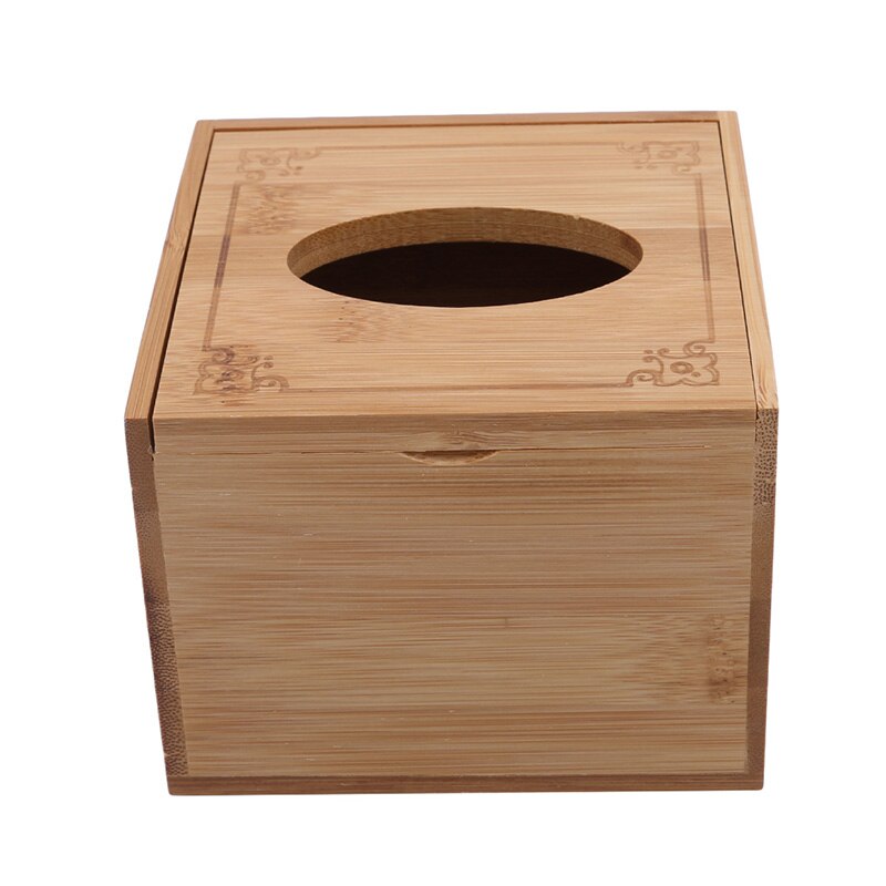 Retro Bamboo Tissue Box for Home Office Desktop Wooden Paper Towel Box Hotel Napkin Wood Holder Household Type Canister: S
