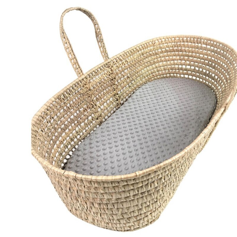 Bassinet Sheets Minky Dot Fitted Sheet Super Soft Breathable Flexible for Cradle Moses Basket and Bassinet Mattress: Gray