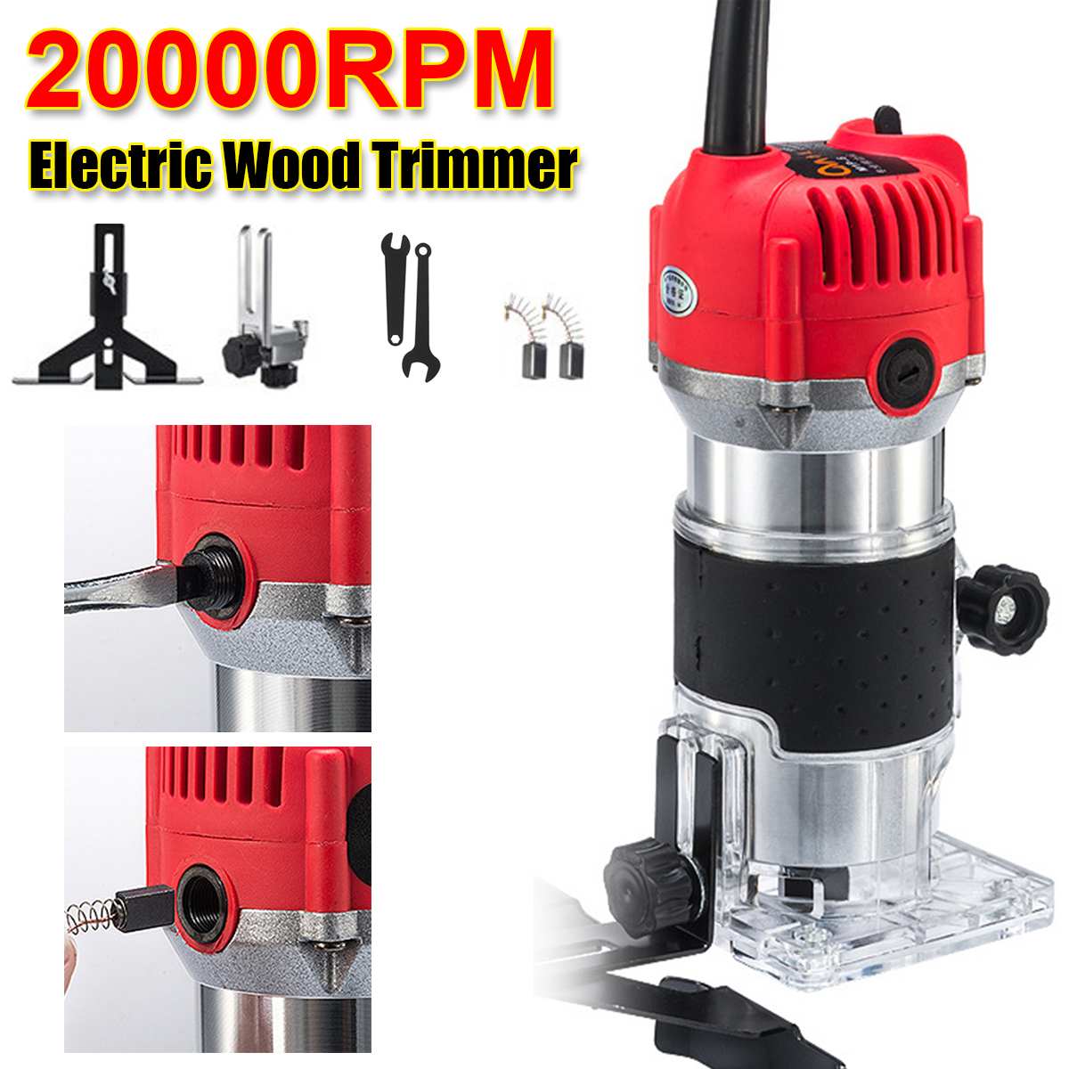 2300W 20000Rpm Wood Electric Trimmer 110V/220V Wood Laminate Palm Router Electric Hand Trimmer Edge Joiners Woodworking Tool