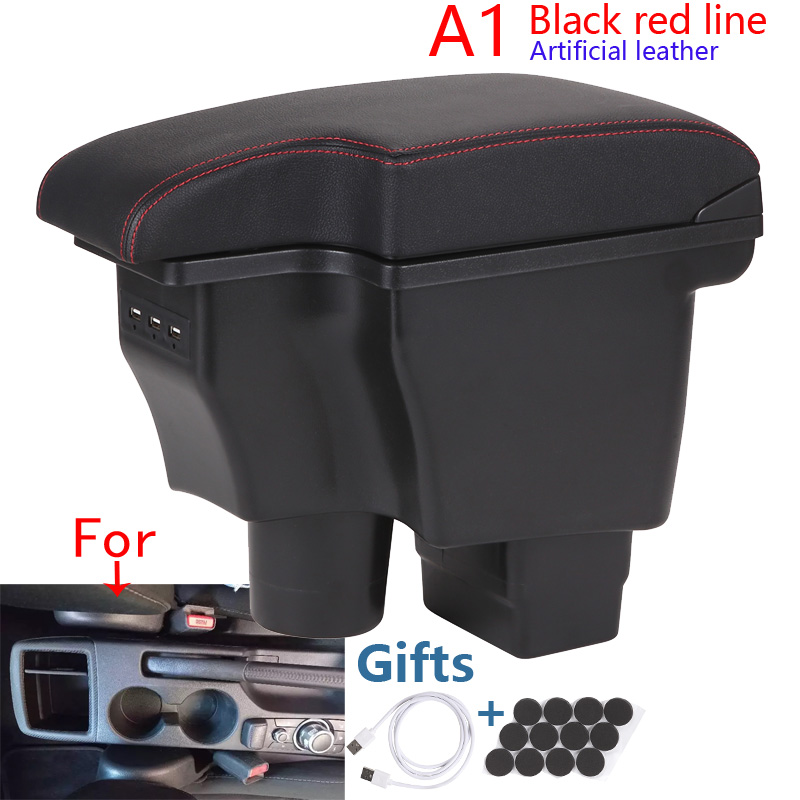Reposabrazos para MAZDA CX-3, reequipamiento para Mazda 2 Skyactiv versión cx3, caja de almacenamiento para reposabrazos de coche, accesorios para coche, detalles interiores USB: Negro