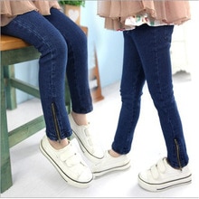 Top Girls Denim Jeans for Girls Brand Children's Jeans Solid Spring Jeans Girls Kids Trousers