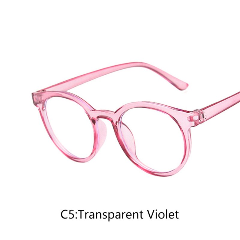 Gafas de bloqueo redondas para niños y niñas, lentes con filtro de Blu-ray, a la: c5Violet