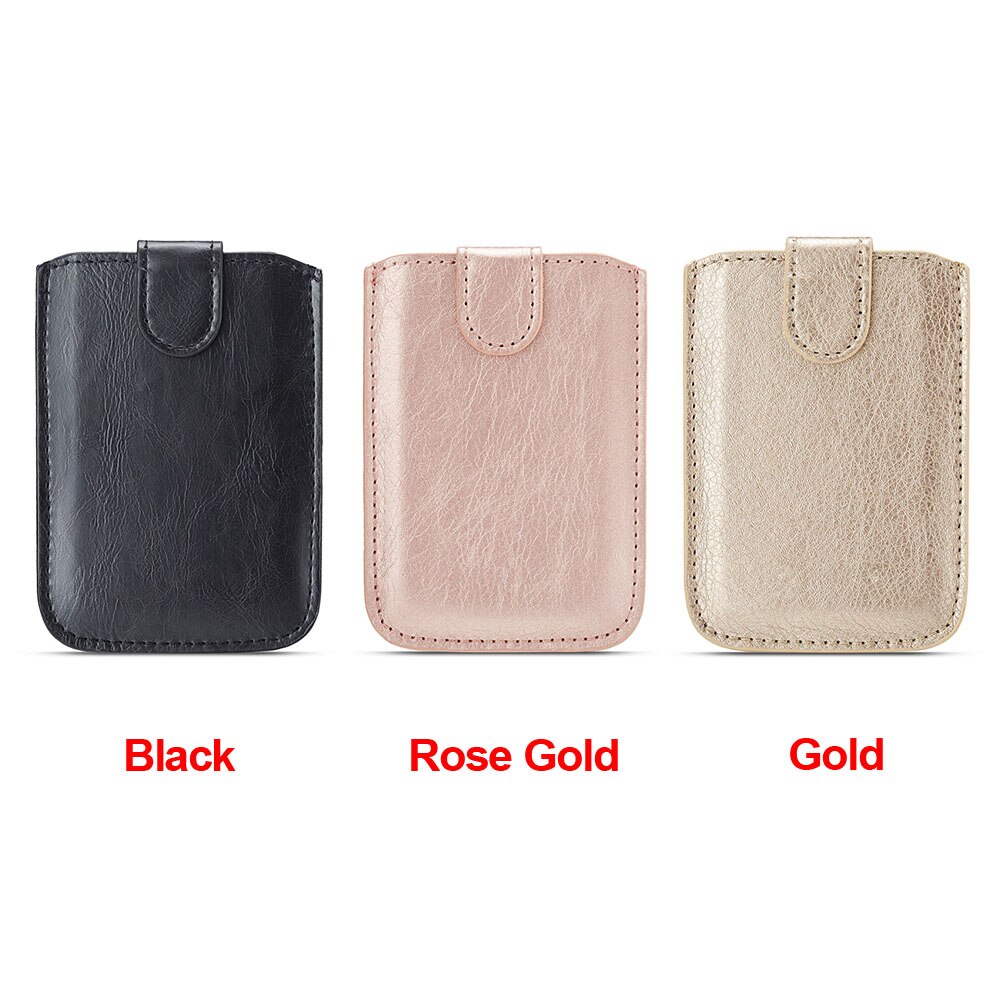 unisex Aufkleber Lagerung Tragbare Tasche Klebstoff Brieftasche Tasche Stock-auf PU Leder Multifunktionale Telefon Zurück Karte Halfter