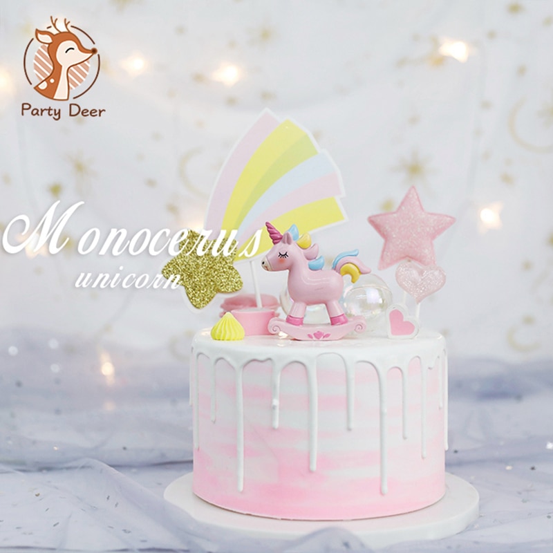 Roze Wit Multi Eenhoorn Collectie Cake Decoratie Angel Wing Ballon Cake Topper Voor Party Decoratie Dessert Mooie