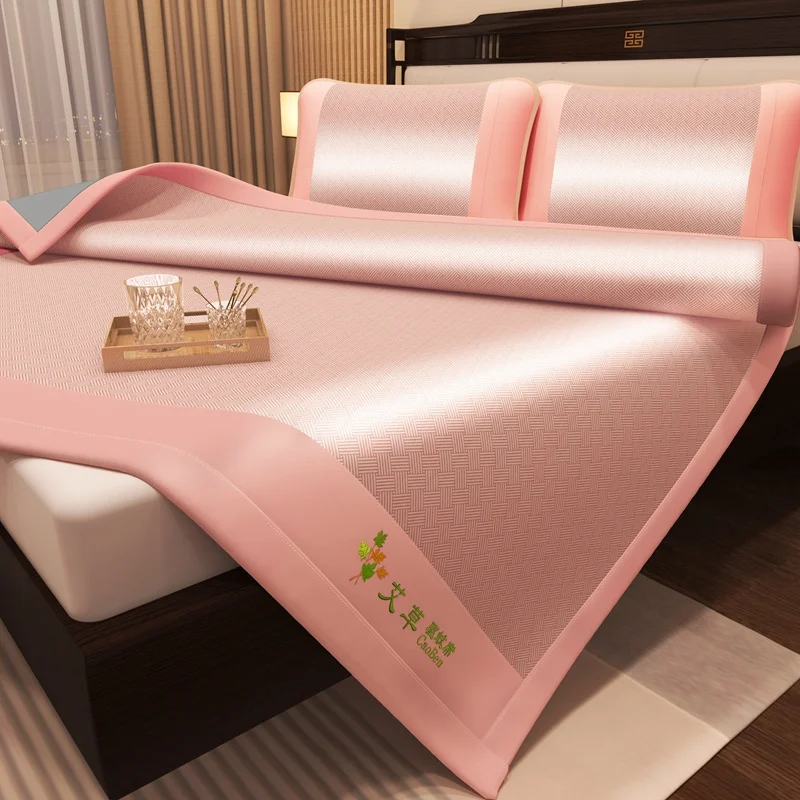 WASART Zomer koolstof lichte vezels 1800D koeling airconditioning slaapmat koel gevoel koud laken luxe bedbeschermingskussen: Twin / Paars