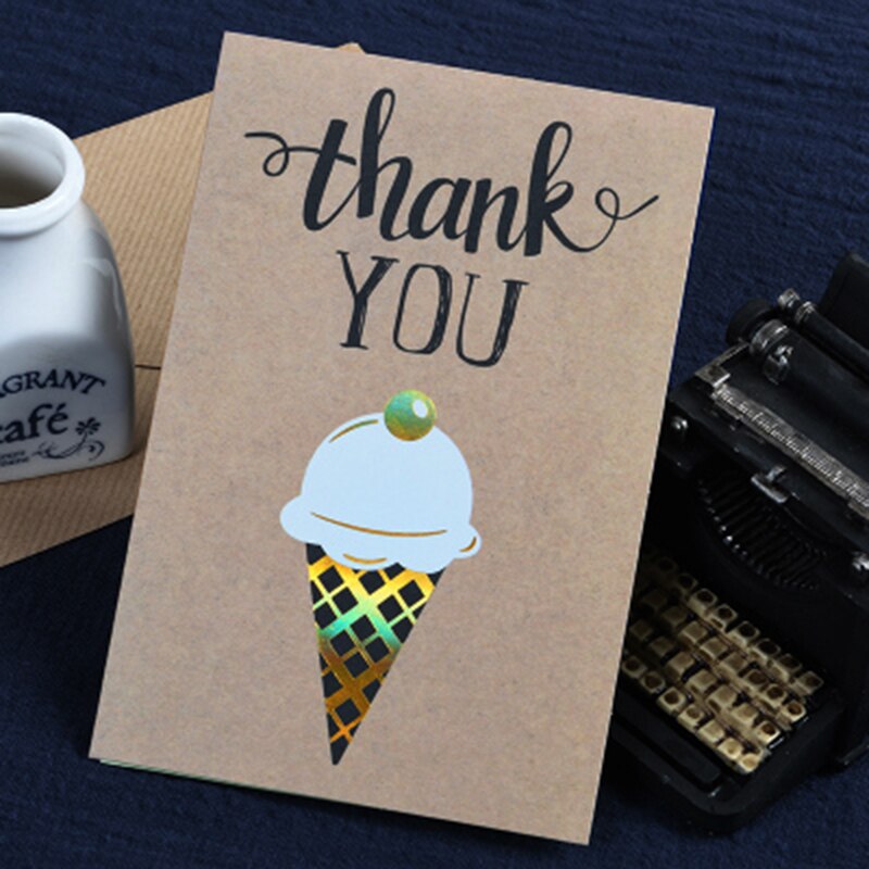 Vintage Birthday Cards Business Kraft Happy Birthday Greeting Cards Message Cards Party: thx