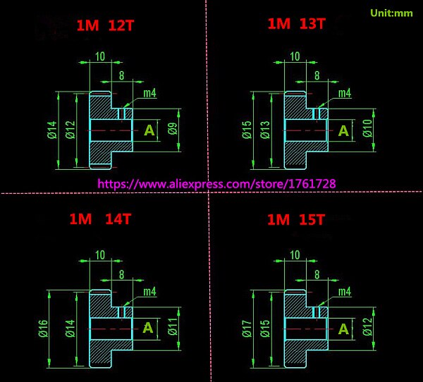 1 module engrenage en métal 1M 12T 13T 14T 15T 16T 17T 18T 19T engrenage en acier au carbone avec haut patron ~