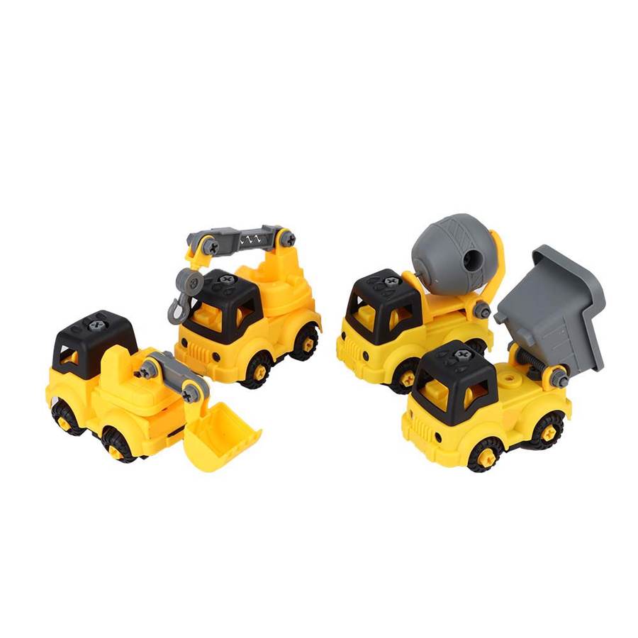 Engineering Vehicle Toy 4pcs Engineering Vehicle Model Toy DIY Children Educational Assemble Car Vehicle Toys