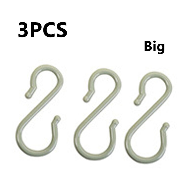 Opbevaring kroge kroge 3 farve opbevaringsartikler s formet plast multifunktion 1 sæt bøjle bøjler kroge til hjemmet forsyninger: Lysegrøn stor