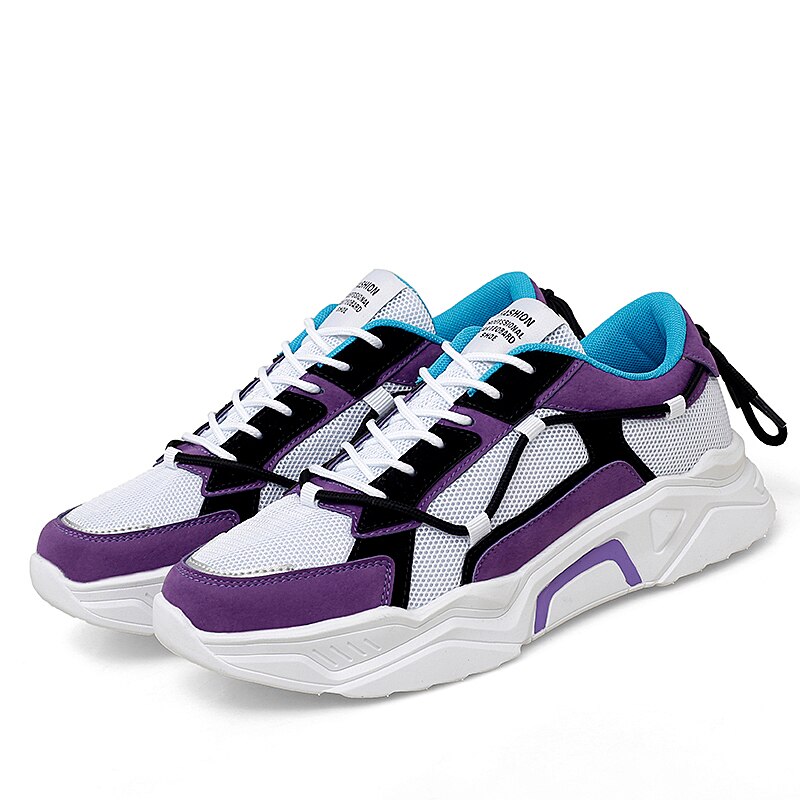 Zapatillas de primavera para Hombre Zapatos de malla informales para hombre joven zapatos de ocio calzado para hombre Zapatos cómodos transpirables 39-44: Purple / 7