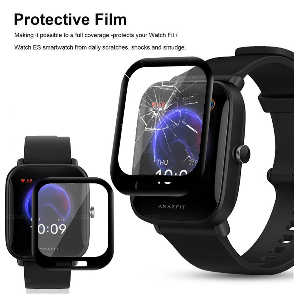 Película de vidro de proteção para huami amazfit bip lite, cobertura completa, filme protetor de tela inteligente, smartwatch, 3 peças