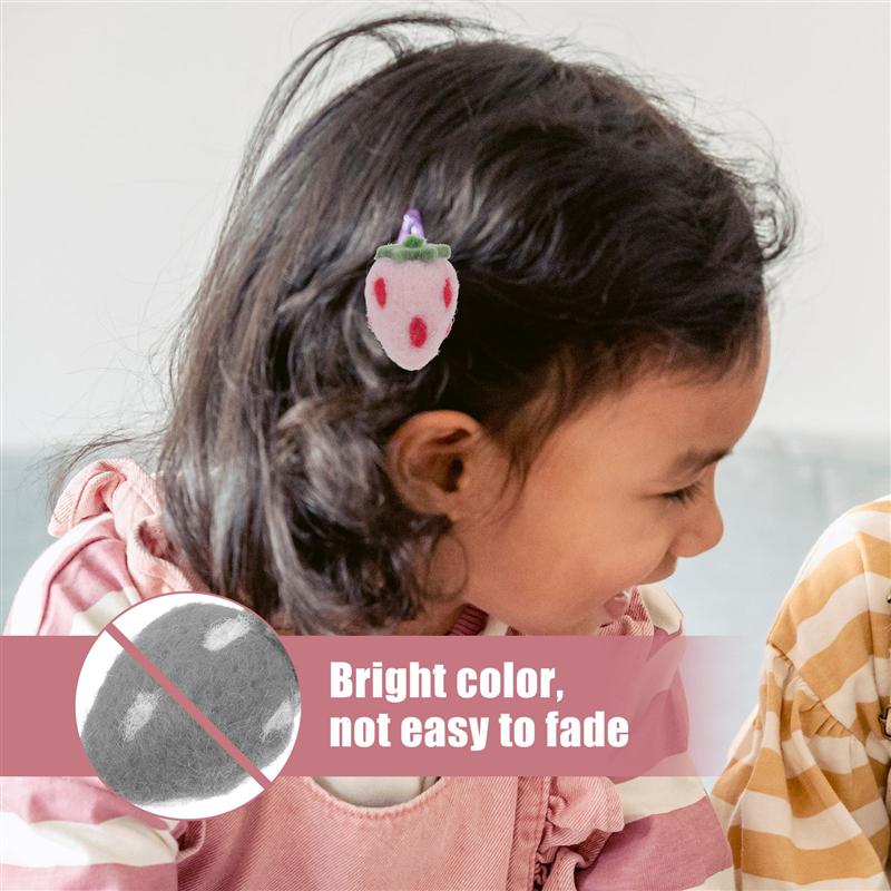 10 piezas de fieltro con forma de fresa, artesanías hechas a mano, cintas para el pelo, decoraciones, productos de fieltro con acabado de dibujos animados