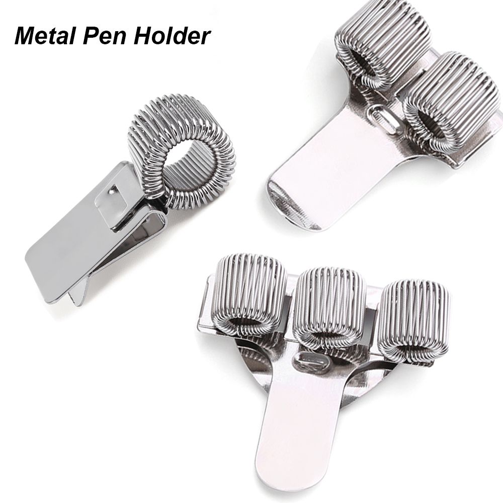 1 Pc Single/Double/Triple Hole Metal Spring Pen Holder With Pocket Clip Doctors Nurse Uniform Pen Holders