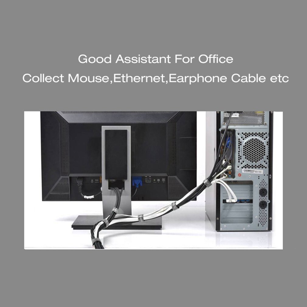 Plastic Nylon Cable Manager Winder Cable Clip Ties Belting Ribbon Wire Strap Seals Office Desktop Management