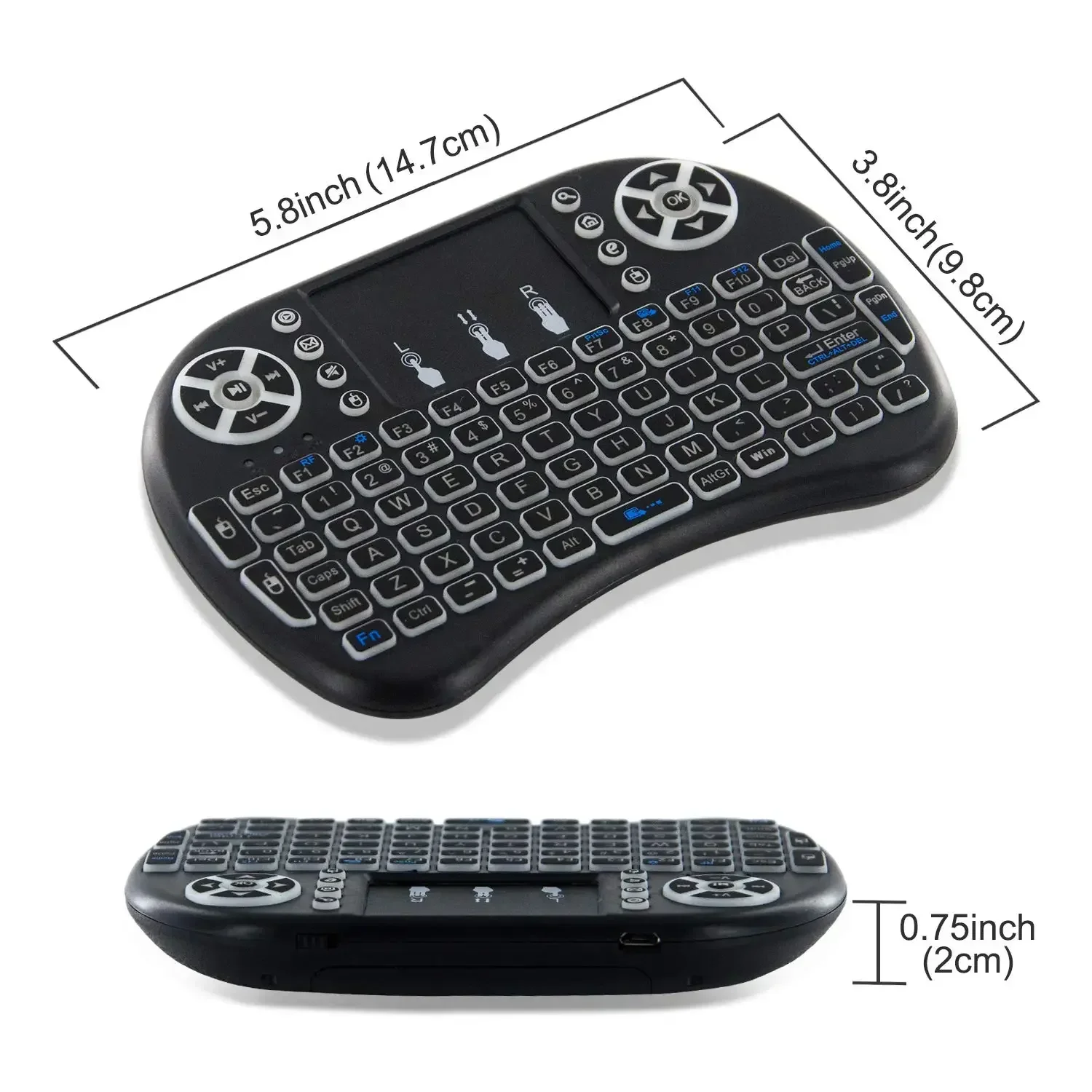 Cool Backlit I8 Mini Air Mouse 2.4G Wireless Keyboard Touchpad English Russian Spanish French Remote Control for Android