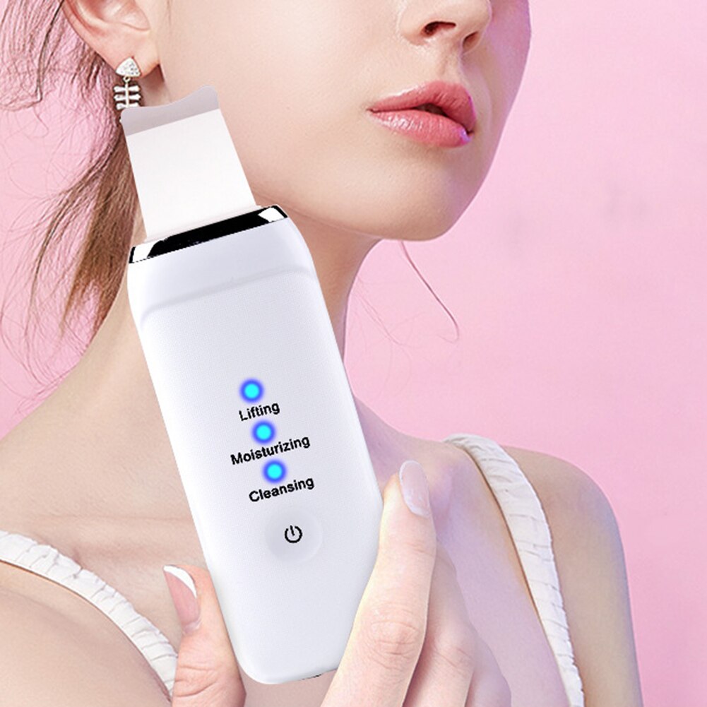 Ultrasonic Ion Skin Scrubber Deep Cleaning Pore Cleaner Blackhead Remover Vibrating Facial Cleansing Skin Spatula Instrument