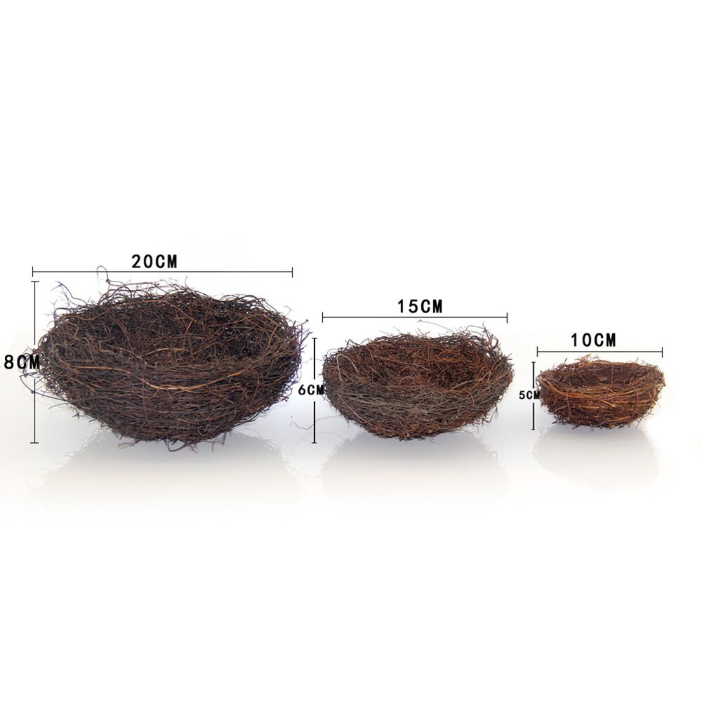 Country Style Simulation Twig Bird Nest Easter Rattan Nest Decoration for Home Garden (10cm)