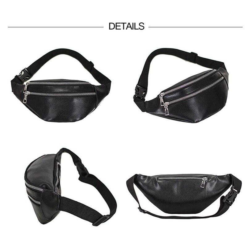 Women Chest Bag Waist Packs For Unisex Female Pu Leather Fanny Packs Banana Ladies Belt Bum Bags Wallets