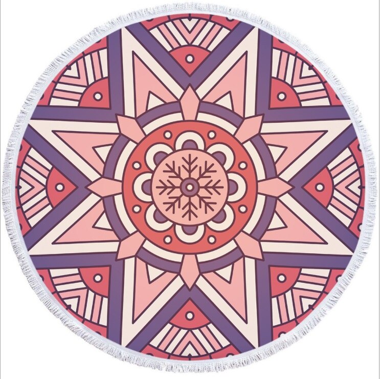 Real Microfiber Round Beach Towels Sport Scarf Bohemian Circle Serviette De Plage Toalla Playa Swimming Bath Towel: 8