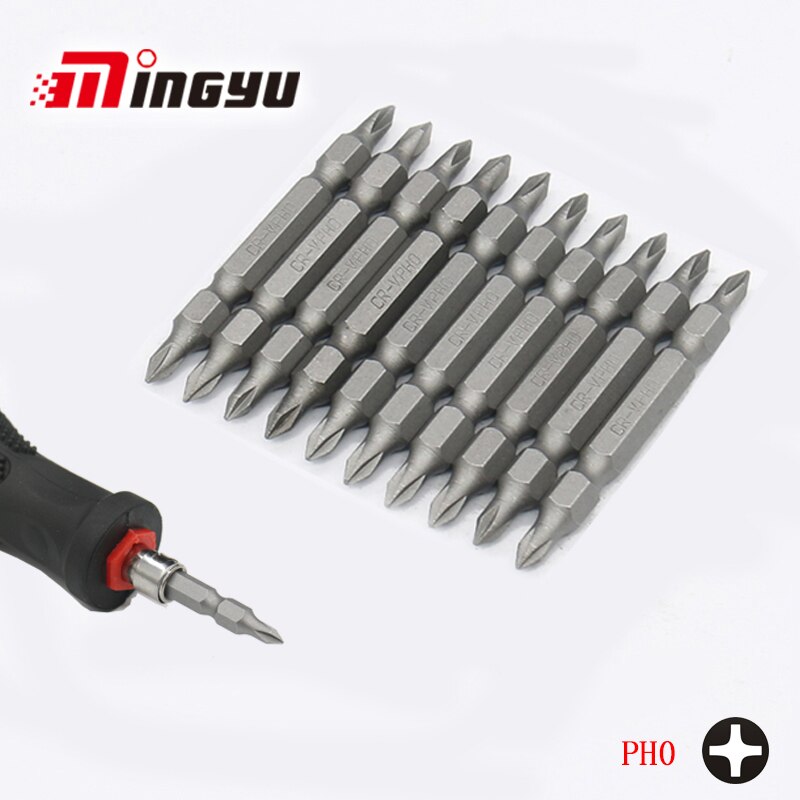 10PCS 1/4" Shank PZ0 PZ1 PZ2 PZ3 PH0 PH3 SL Screwdriver Bit Set 65MM Long Double End Philipps Pozi Slotted Screw Dirver Bits: PH0