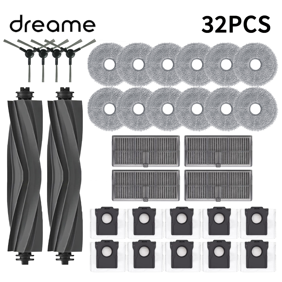 Dreame L10s Pro Ultra Heat / Dreame Bot X30 Ultra / X30 Pro / S10 Pro Ultra Parts Roller Side Brush Filter Mop Dust Bag Box: Clear