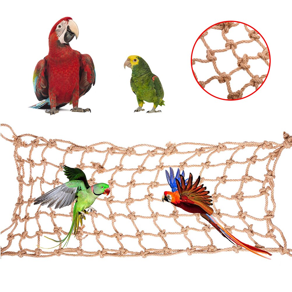 1pc köysiverkko lemmikki papukaija lintu pureskelu kiipeily purulelut köysi keinu riippumatto verkko peli leikki kuntosali häkki lelu koukulla