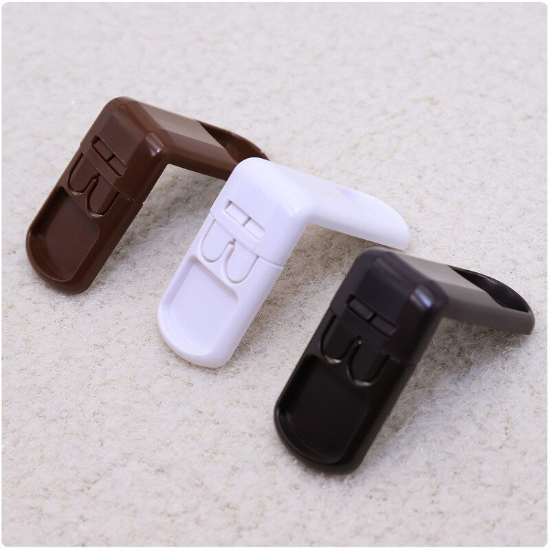 Child Safety Cabinet Lock Latch For Kitchen Storage Doors Drawers Cupboard Double Snap Right Angle Lock 1PC