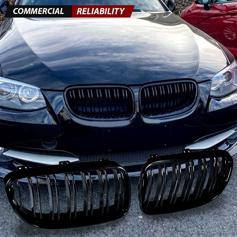 2X Gloss Black Front Nier Grill Grille Voor-Bmw E92 E93 3-Serie 328I 335I Coupe Lci: Default Title