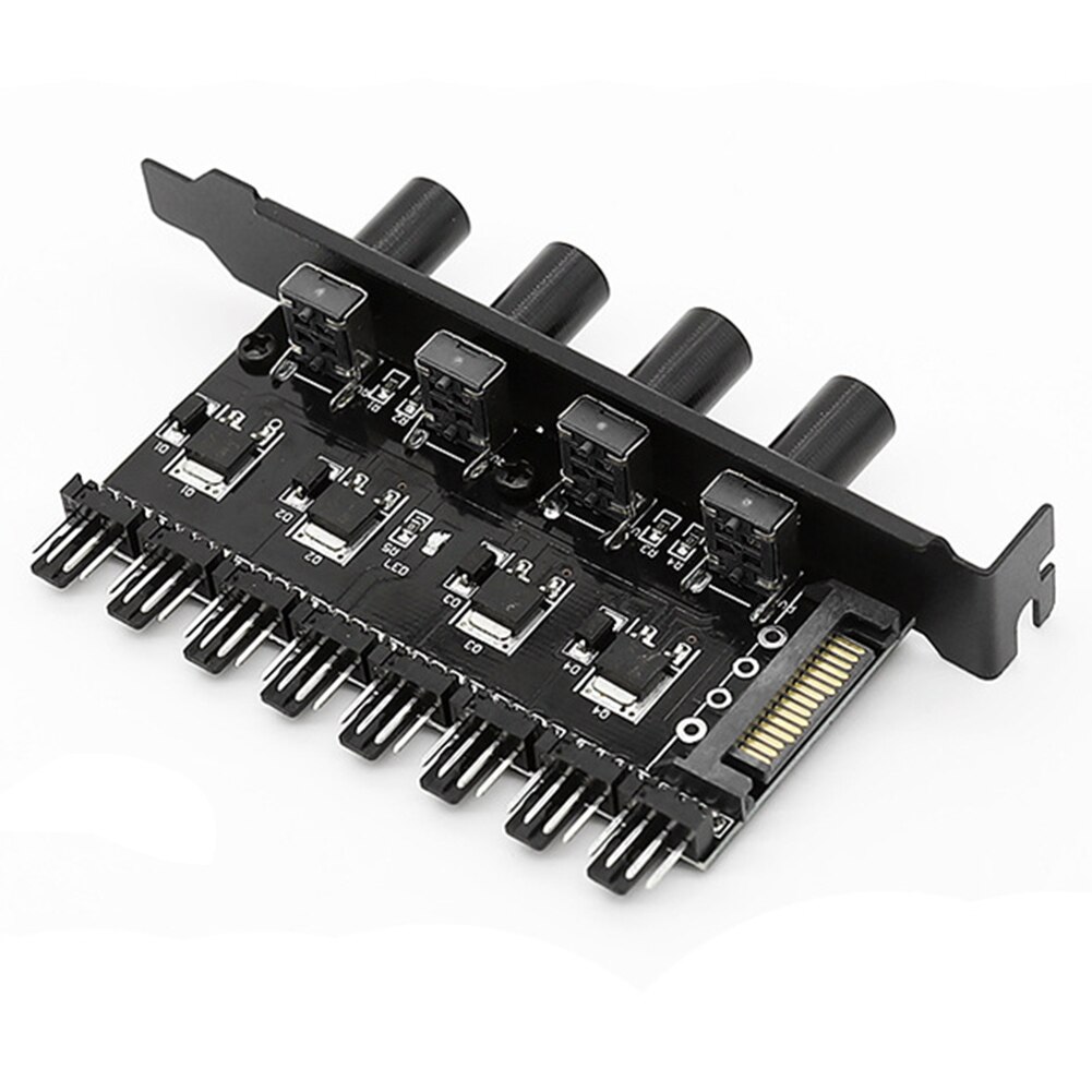 12V Cooling Fan Hub Practical 4Pin 3Pin Regulator Speed Controller 1 To 3 8 Way: 6