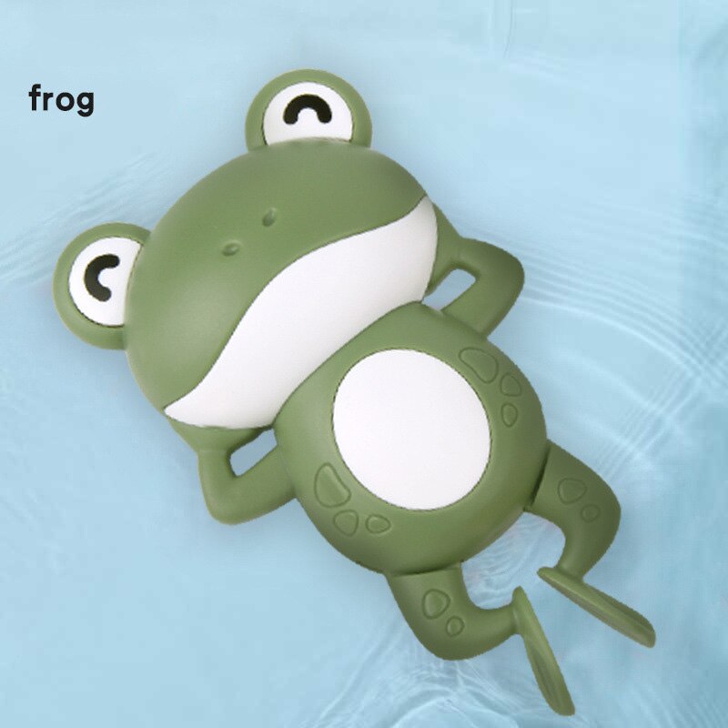 Baby Bath Toys Animal Cute Cartoon Frog Dog Crab Water Toys For Bathroom Swimming Pool Chain Clockwork Toy Kids Christmas: Frog-DD572M