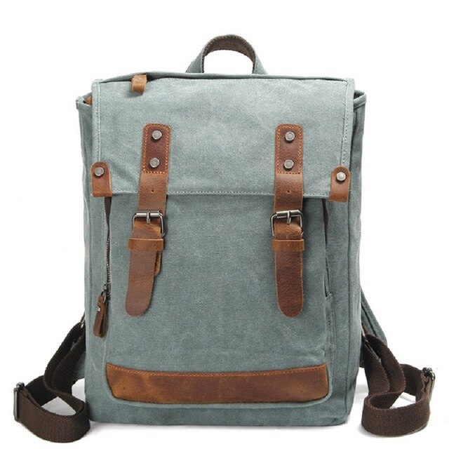 POSSOBAG Mens Canvas Backpack Travel Vintage Daypacks for 14 inch