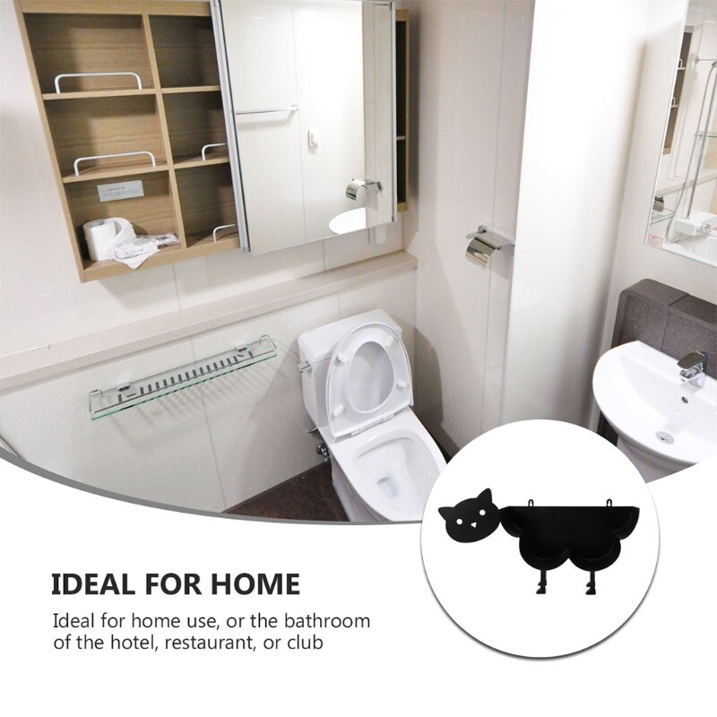 Black Toilet Paper Holder Vertical Paper Roll Holder for Kitchen Bathroom GXMA