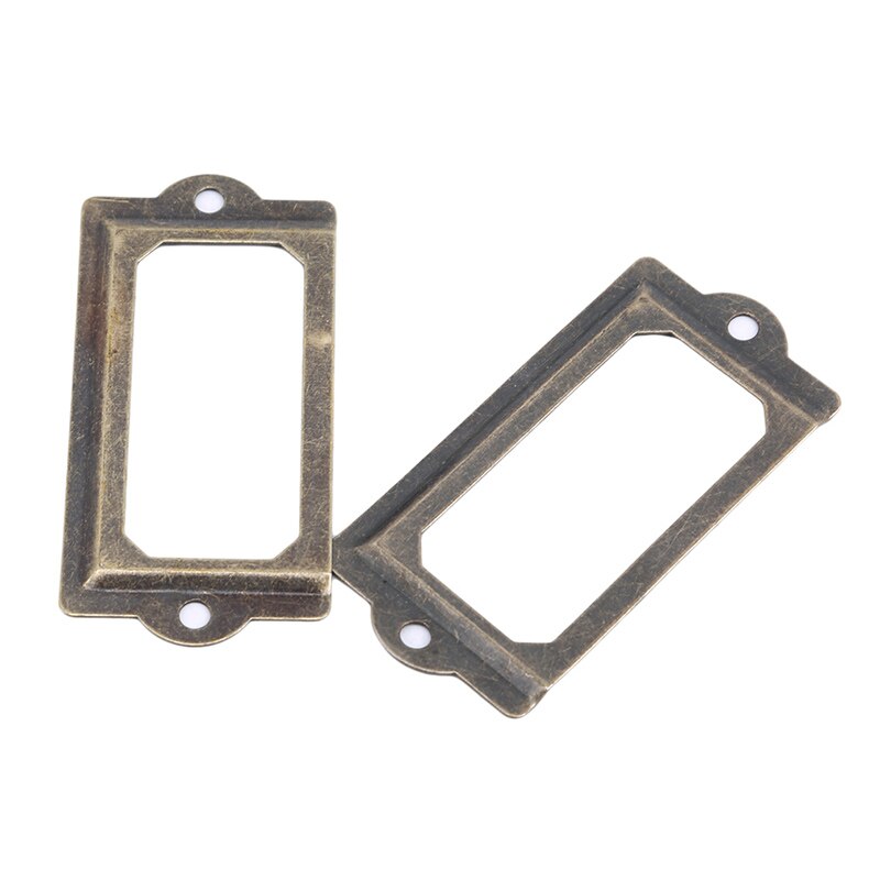 Metal Label Pull Frame Handle Antique Brass File Business Card Holder Photo Frame Home Decoration 12Pcs/Pack