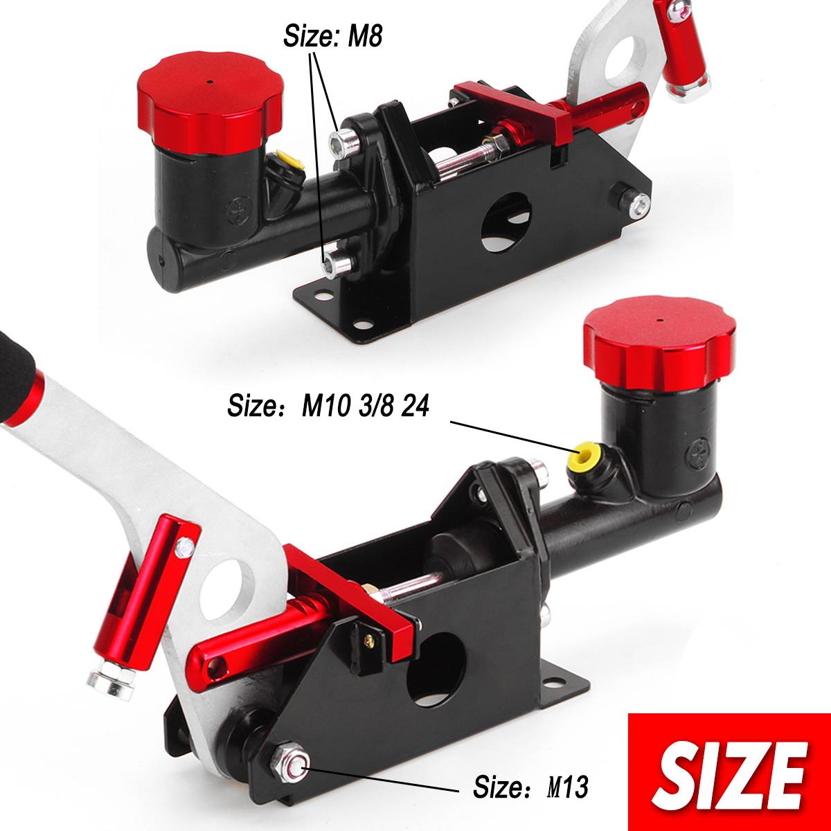 32.4cm Adjustable Hydraulic Handbrake E Brake Racing Handbrake Lever with Oil Tank Hand Brake M8 / M13 Car Brake System