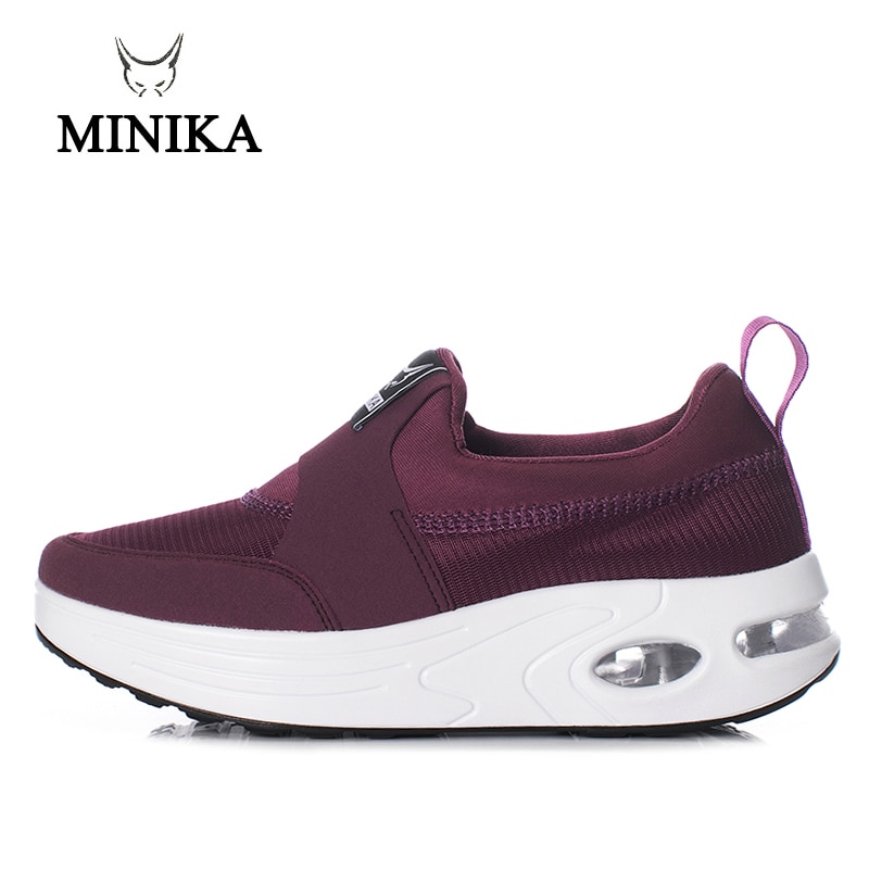 Slip-on Swing Shoes Women Minika Shoes Air Cushion Sport Shoes Sneakers Women Heigh Increasing Outdoor Zapatos Mujer Deportivos