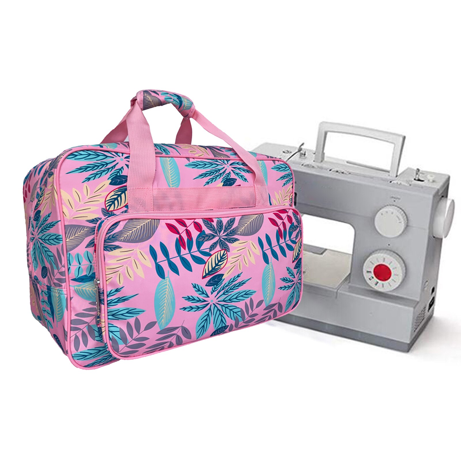 Portable Sewing Machine Carry Bag 46x32x23cm Handbag Tote Carrying Case: Pink