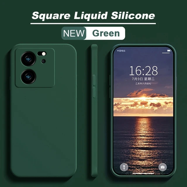 Para xiaomi 13t 13 t pro caso quadrado líquido silicone casos de telefone para xiaomi mi 13t 13 t mi13 mi13t xiaomi13t pro capa traseira macia: alumínio / Azul