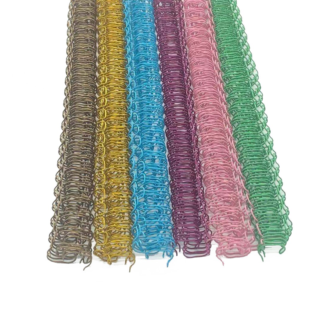 100pcs 9.5mm 2:1 Metal YO Double Coil Calendar Binding Coil Notebook Spring Book Ring Binding A4 Binders Double Wire Binding: Colored Mixed