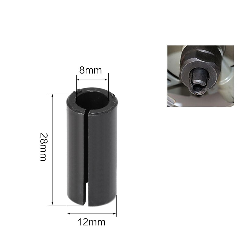 1PCS-cnc engraving machine,Trimmer,Electric wood milling machine adapter,9 models woodworking milling cutter Conversion Sleeve: No.4 12mm -8mm