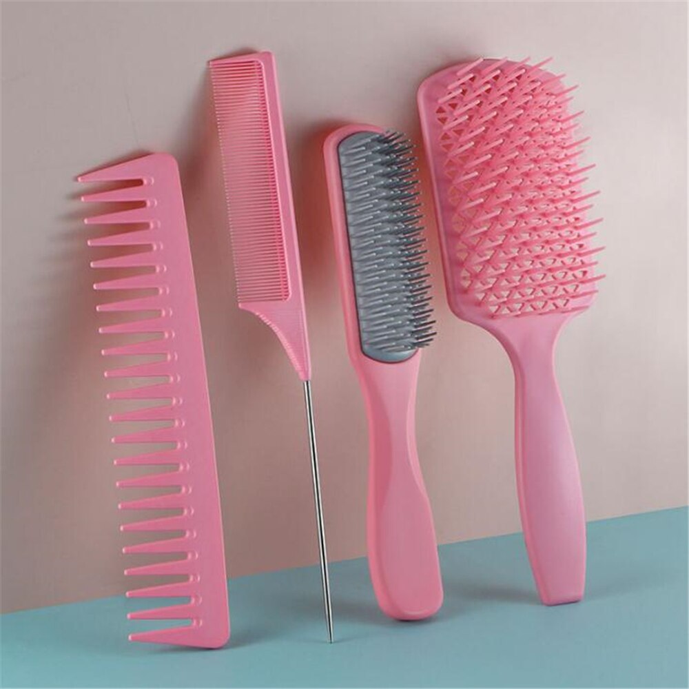 4 Stks/set Professionele Kappers Combs Detangling Hair Borstel Haar Kam Snijden Massage Kapper Gereedschap Salon Accessoires