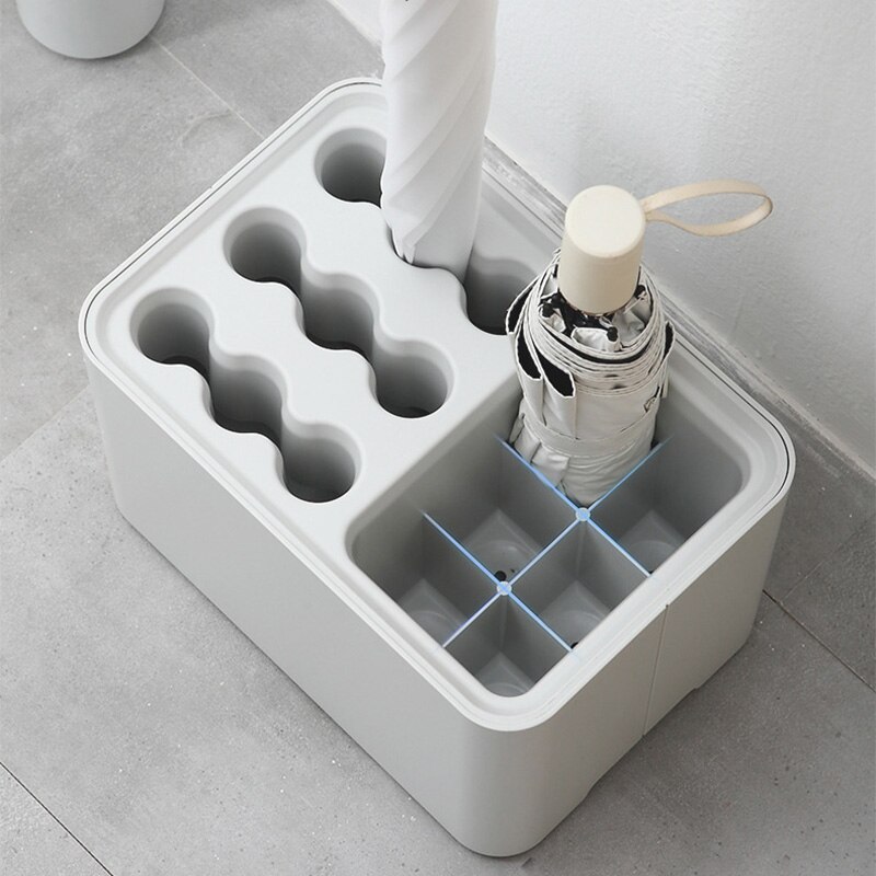 Porte-parapluie autoportant à 15 grilles avec bac d&#39;égouttage, panier de rangement pour l&#39;intérieur, permettant de gagner de l&#39;espace, pour l&#39;entrée du bureau et de la maison