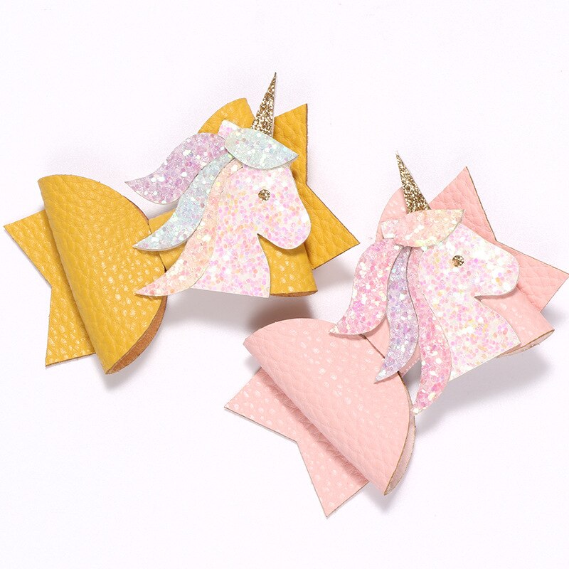 nouvelle licorne aile cheveux accessoires pour filles enfants princesse paillettes cheveux nœuds Clips à la main épingles à cheveux mignon enfants coiffure